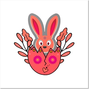 Funny Easter Bunny Egg - Easter Day Posters and Art